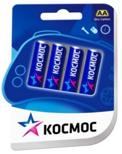 Элемент питания Космос R6 (блист.4 шт) AA солевая (батарейка) картинка 